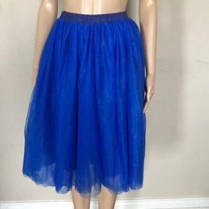 A royal blue Tull skirt
